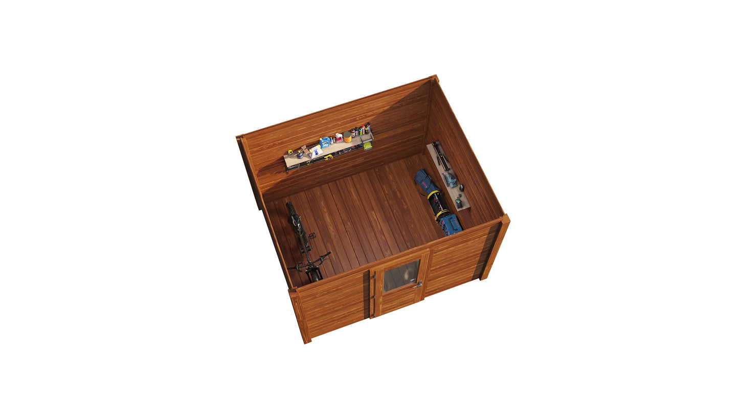 Lugarde Select Modern summerhouse 28mm Wolverhampton 300x250cm - Brown Wood Oil