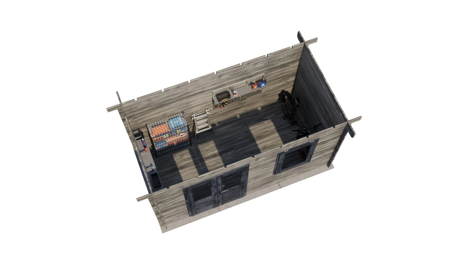 Lugarde Select Log Cabin Stonehenge 400x200cm - Pressure treated Grey