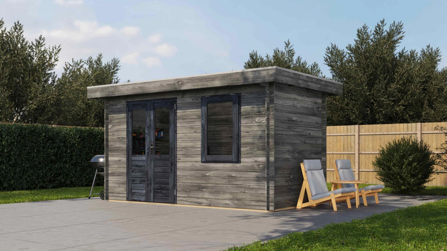 Lugarde Select Log Cabin Stonehenge 400x200cm - Pressure treated Grey