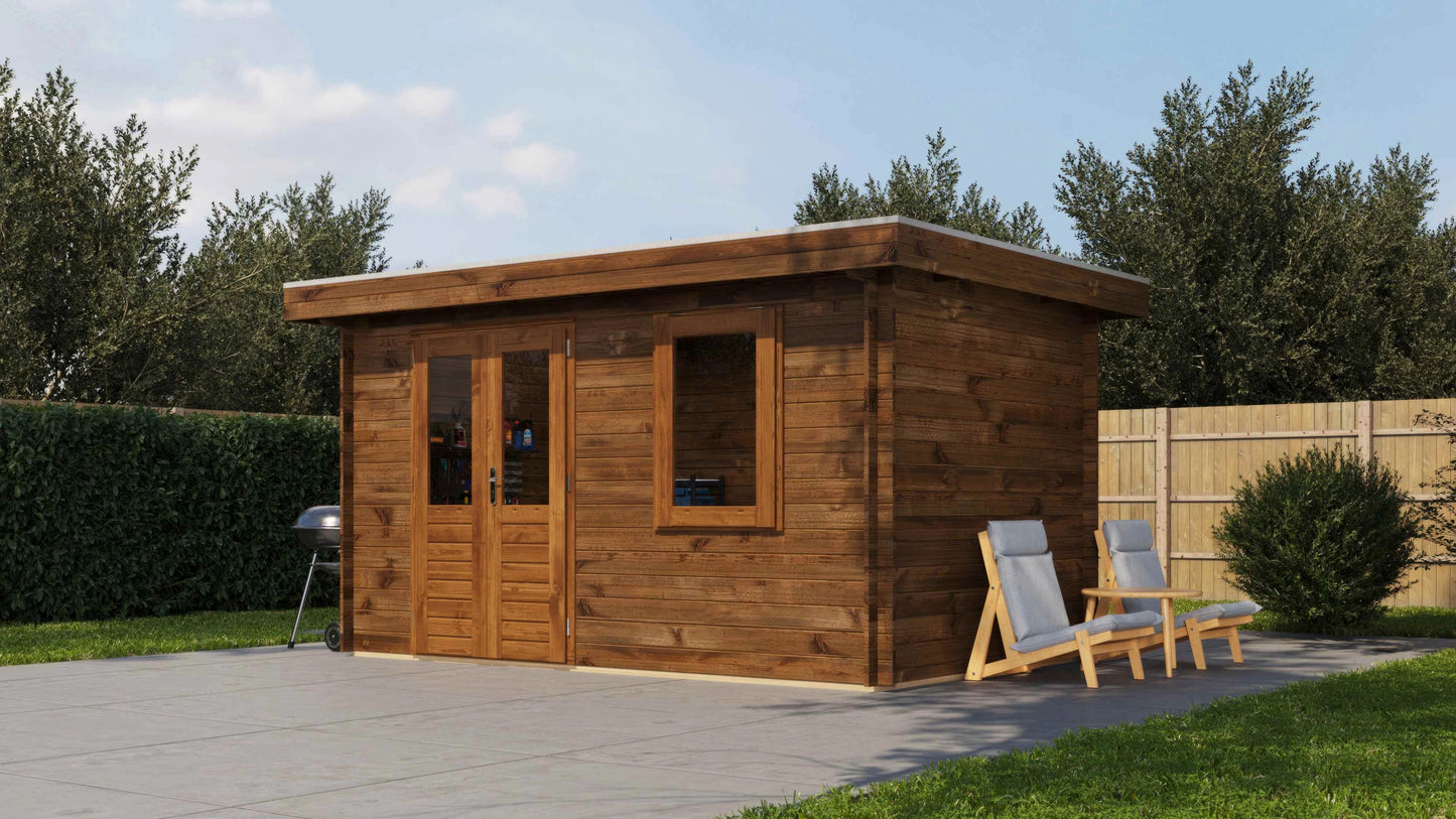 Lugarde Select Log Cabin Windsor 400x250cm - Pressure treated Brown
