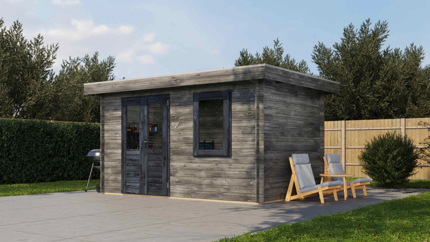 Lugarde Select Log Cabin Windsor 400x250cm - Pressure treated Grey