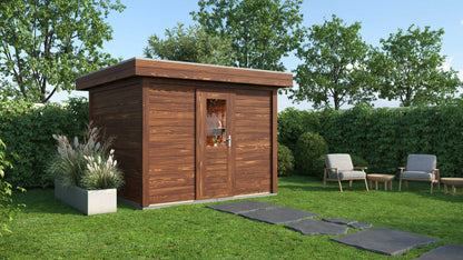 Lugarde Select Modern summerhouse 28mm Kent 300x300cm - Brown Wood Oil