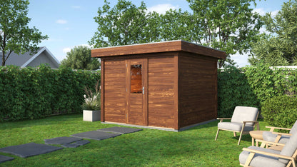 Lugarde Select Modern summerhouse 28mm Kent 300x300cm - Brown Wood Oil
