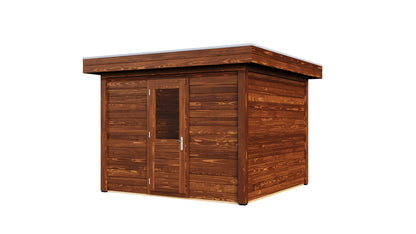 Lugarde Select Modern summerhouse 28mm Kent 300x300cm - Brown Wood Oil