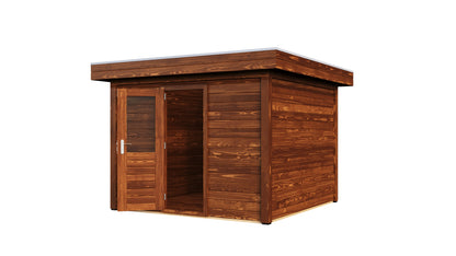 Lugarde Select Modern summerhouse 28mm Kent 300x300cm - Brown Wood Oil