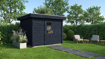 Lugarde Select Modern summerhouse 28mm Kent 300x300cm - Black Wood Oil