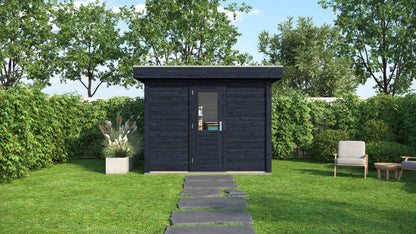 Lugarde Select Modern summerhouse 28mm Kent 300x300cm - Black Wood Oil