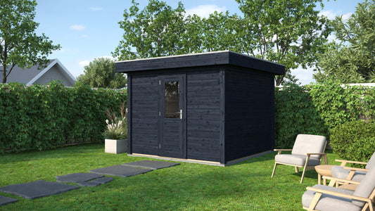 Lugarde Select Modern summerhouse 28mm Kent 300x300cm - Black Wood Oil