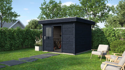 Lugarde Select Modern summerhouse 28mm Kent 300x300cm - Black Wood Oil