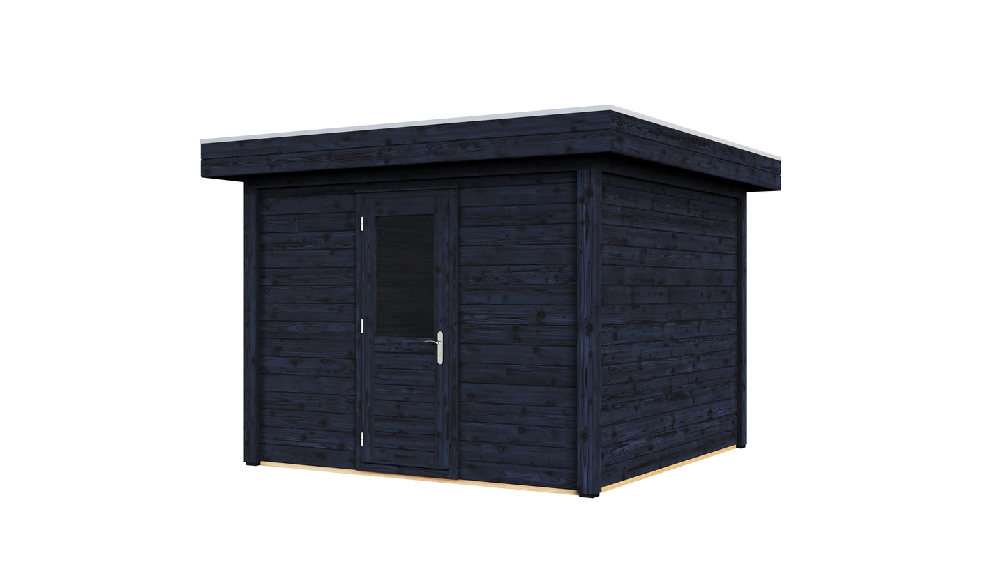 Lugarde Select Modern summerhouse 28mm Kent 300x300cm - Black Wood Oil