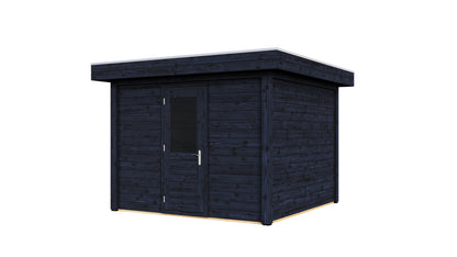 Lugarde Select Modern summerhouse 28mm Kent 300x300cm - Black Wood Oil