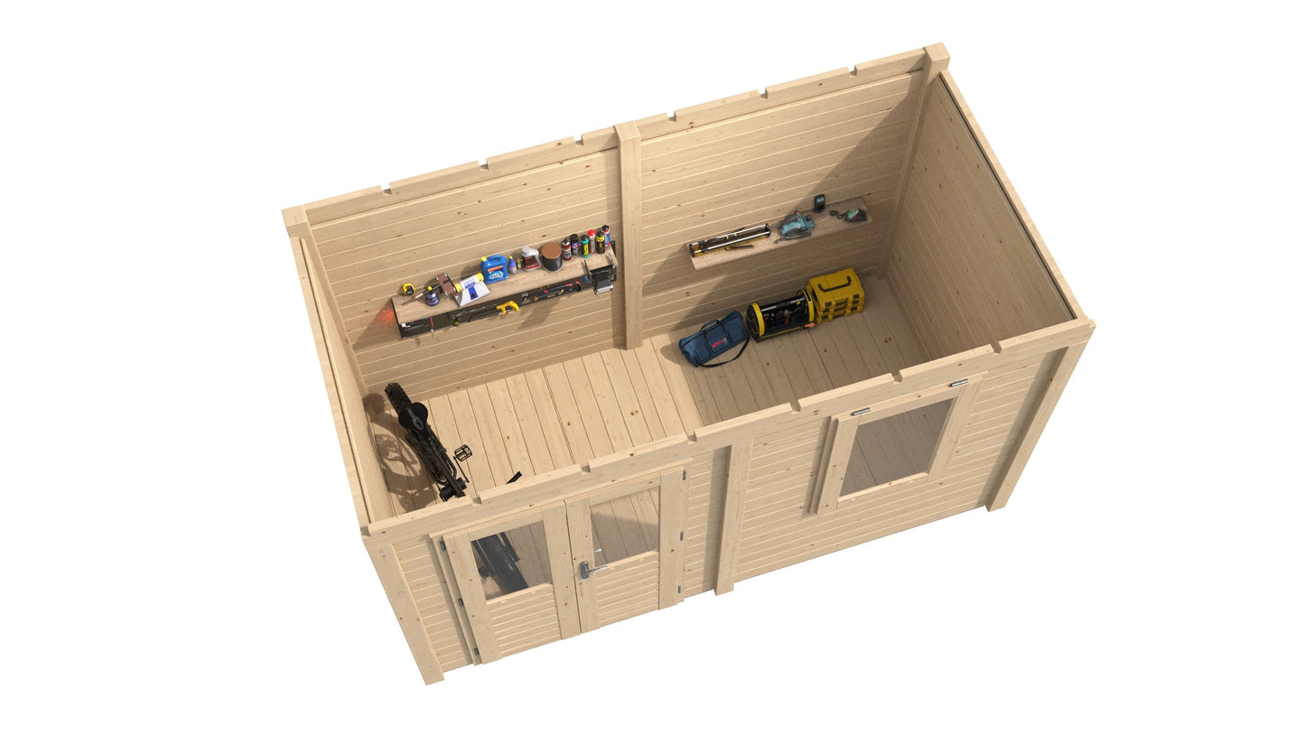 Lugarde Select Modern summerhouse 28mm Aberdeen 388x200cm - Untreated