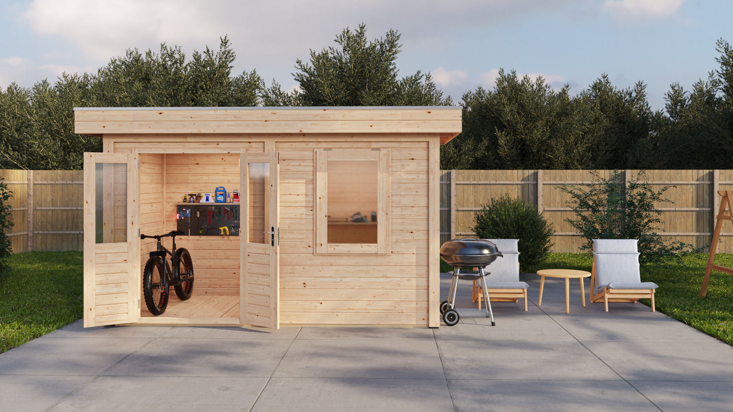 Lugarde Select Modern summerhouse 28mm Aberdeen 388x200cm - Untreated