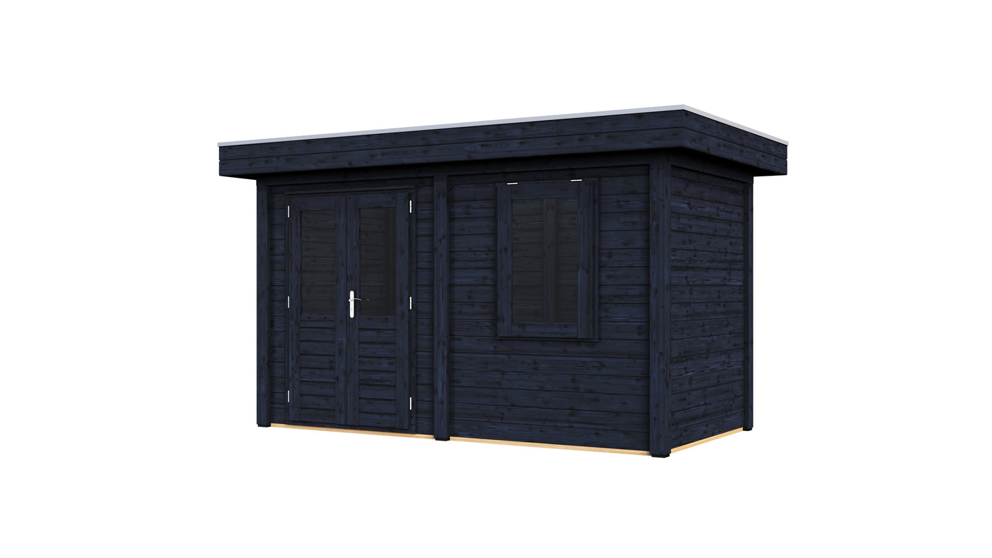 Lugarde Select Modern summerhouse 28mm Aberdeen 388x200cm - Black Wood Oil