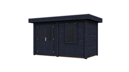 Lugarde Select Modern summerhouse 28mm Aberdeen 388x200cm - Black Wood Oil
