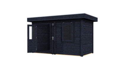 Lugarde Select Modern summerhouse 28mm Aberdeen 388x200cm - Black Wood Oil