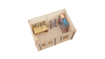 Lugarde Select Modern summerhouse 28mm Luton 388x250cm - Untreated