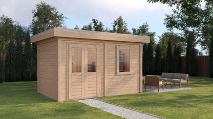 Lugarde Select Modern summerhouse 28mm Luton 388x250cm - Untreated