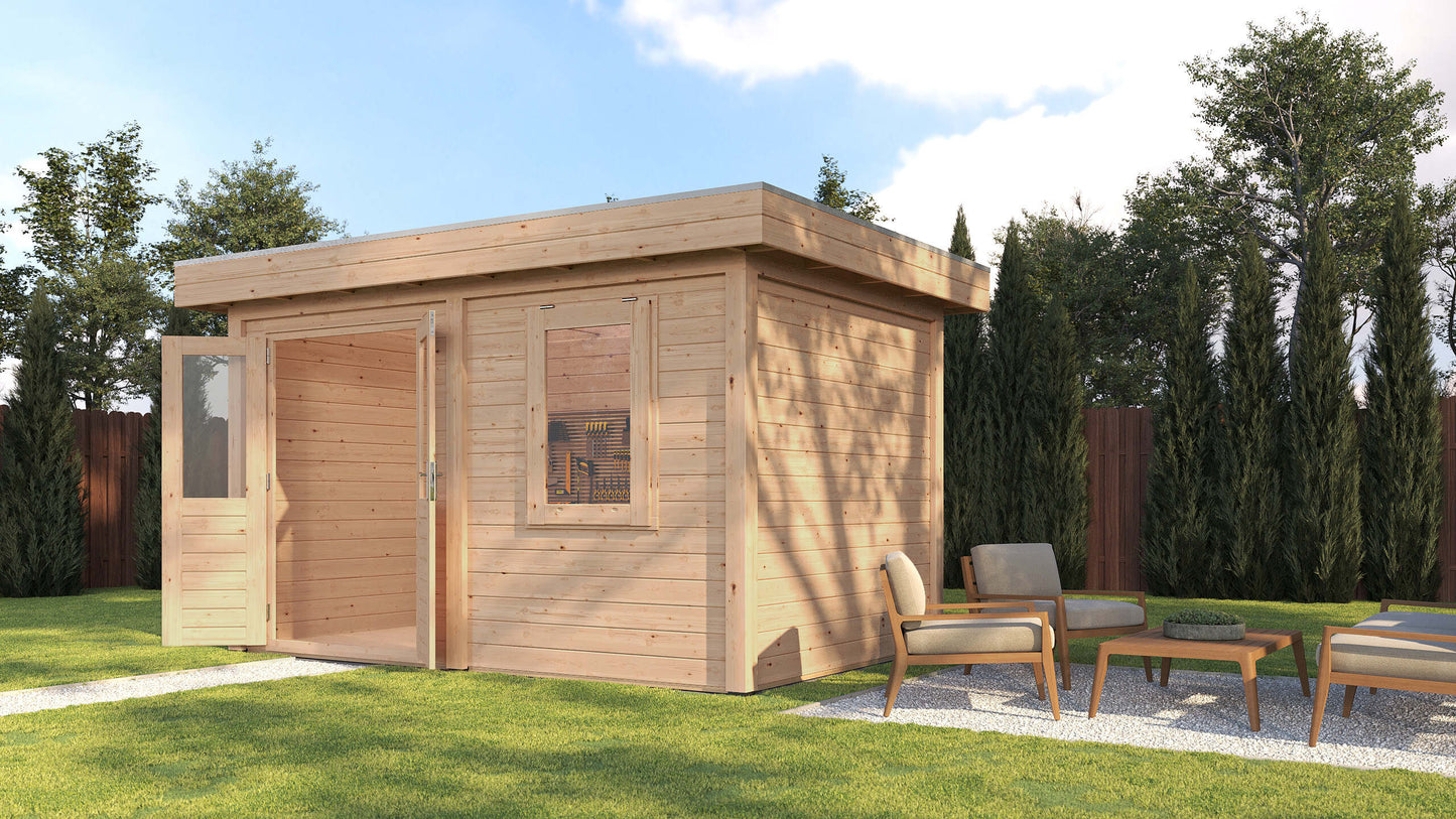 Lugarde Select Modern summerhouse 28mm Luton 388x250cm - Untreated