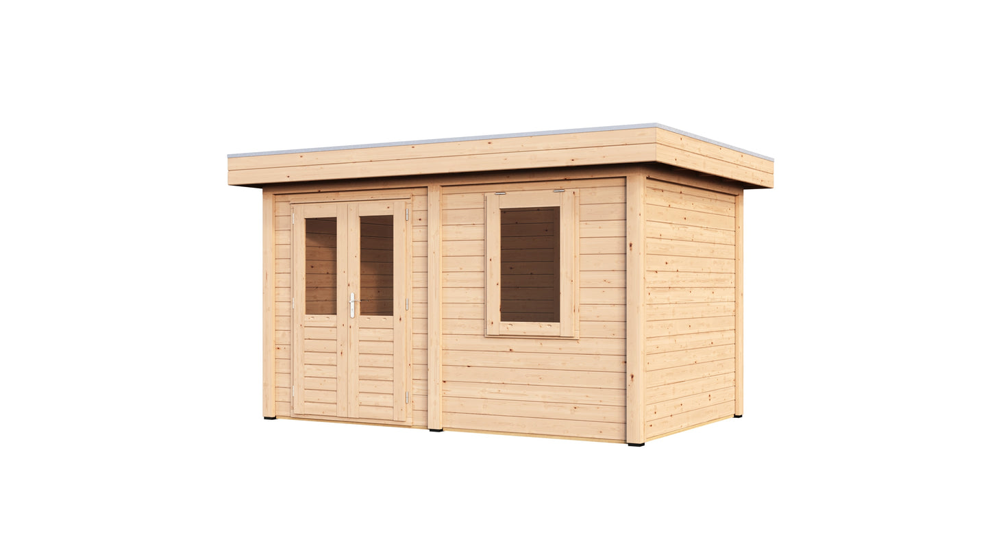 Lugarde Select Modern summerhouse 28mm Luton 388x250cm - Untreated