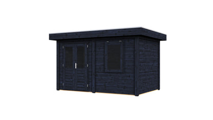 Lugarde Select Modern summerhouse 28mm Luton 388x250cm - Black Wood Oil
