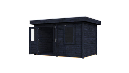 Lugarde Select Modern summerhouse 28mm Luton 388x250cm - Black Wood Oil