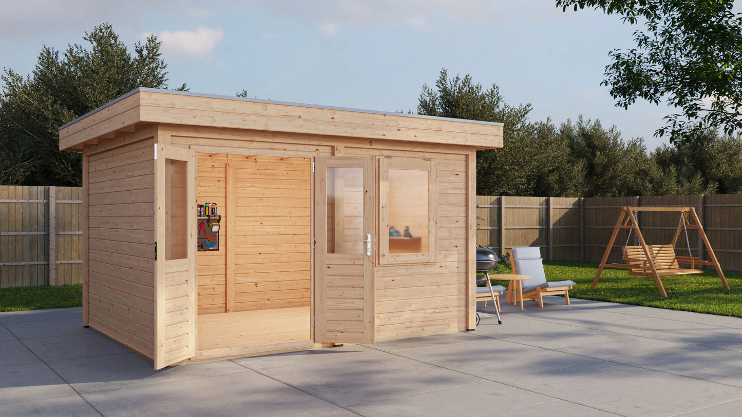 Lugarde Select Modern summerhouse 28mm Cardiff 388x300cm - Untreated