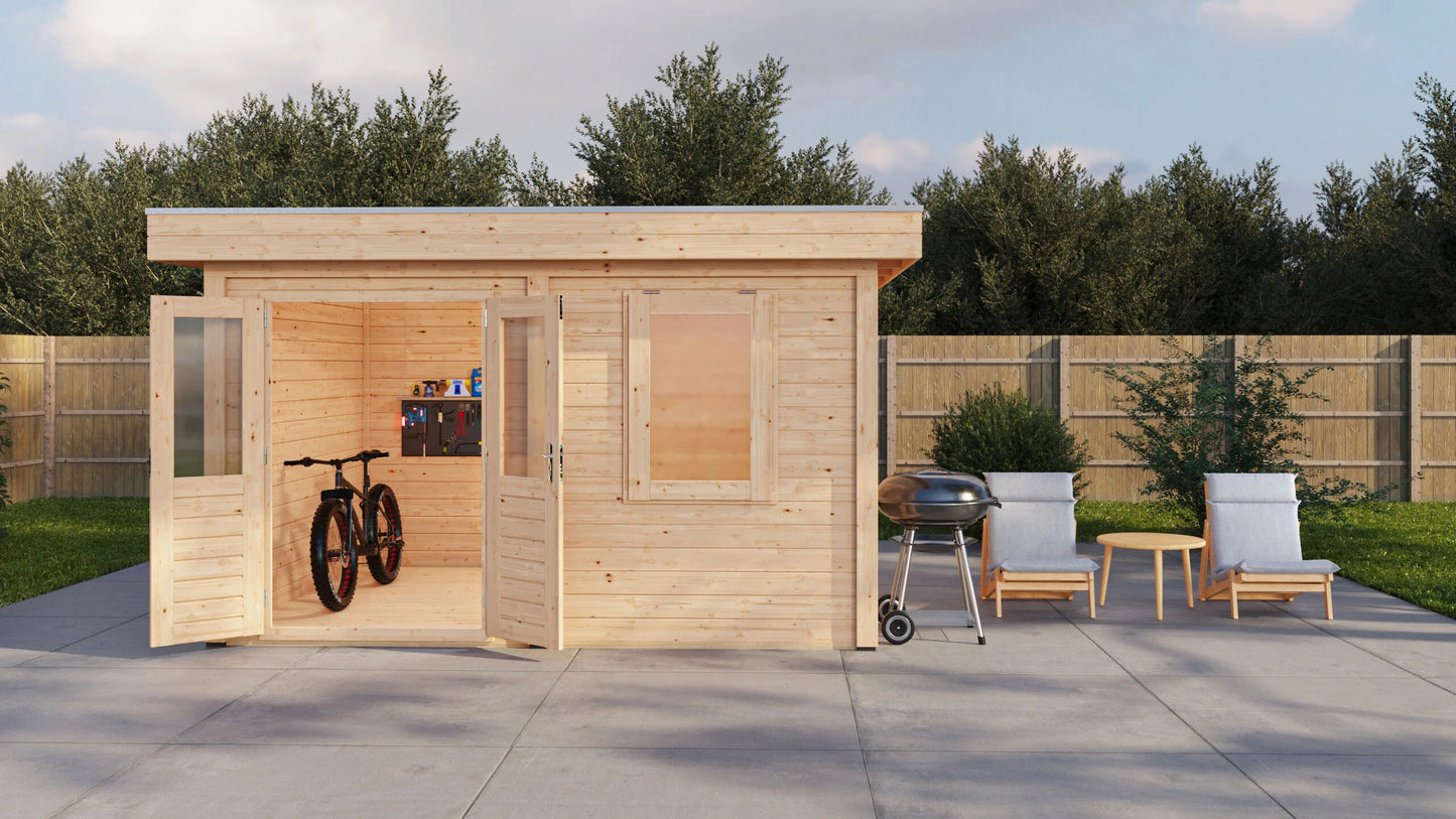 Lugarde Select Modern summerhouse 28mm Cardiff 388x300cm - Untreated