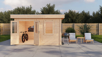Lugarde Select Modern summerhouse 28mm Cardiff 388x300cm - Untreated