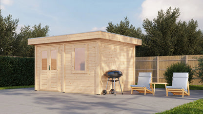 Lugarde Select Modern summerhouse 28mm Cardiff 388x300cm - Untreated