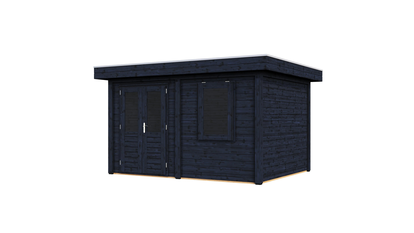 Lugarde Select Modern summerhouse 28mm Cardiff 388x300cm - Black Wood Oil