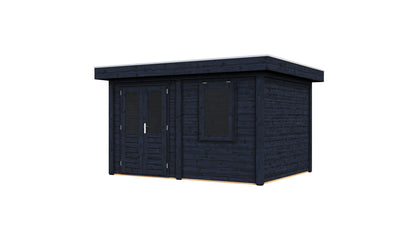 Lugarde Select Modern summerhouse 28mm Cardiff 388x300cm - Black Wood Oil