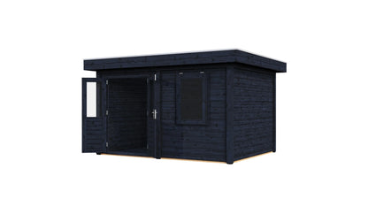 Lugarde Select Modern summerhouse 28mm Cardiff 388x300cm - Black Wood Oil