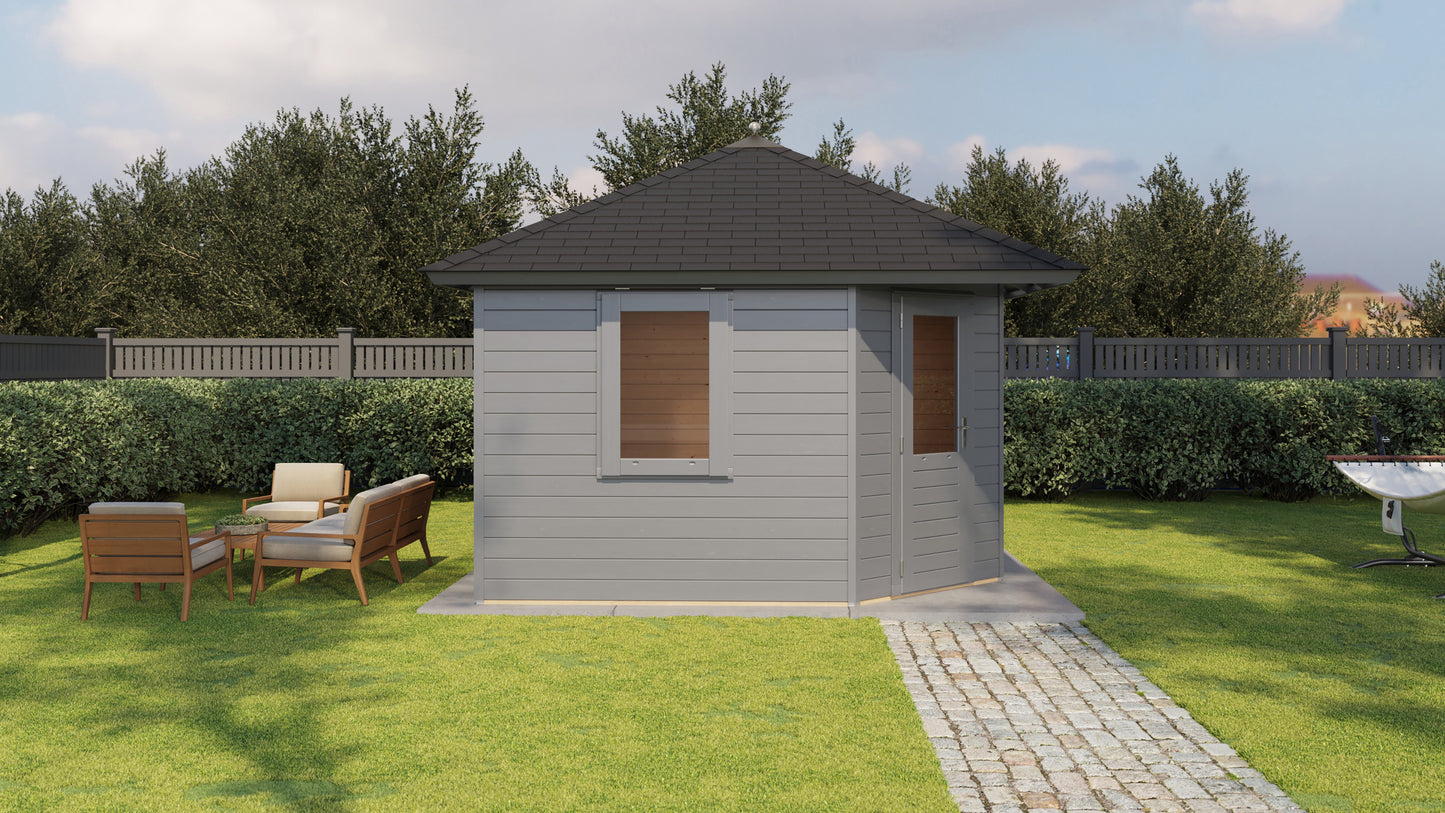 Lugarde Select Prima summerhouse Scarborough 360x360cm - RAL 7021