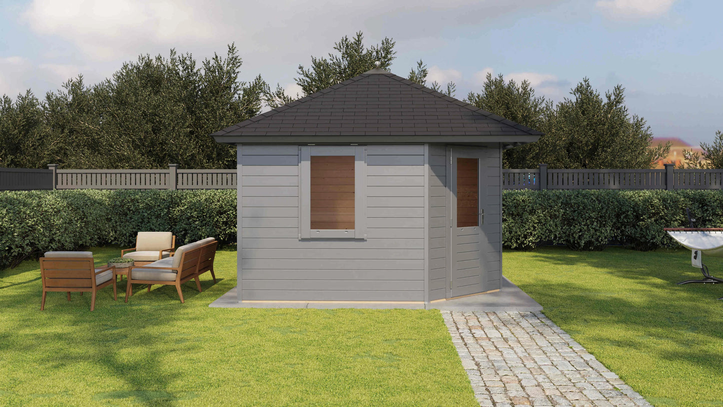 Lugarde Select Prima summerhouse Scarborough 360x360cm - RAL 7021