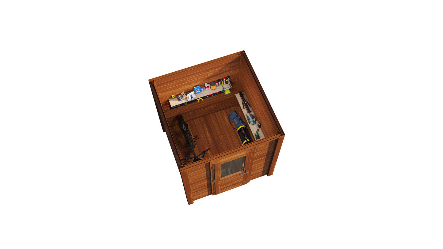 Lugarde Select Modern summerhouse 28mm London 200x200cm - Brown Wood Oil