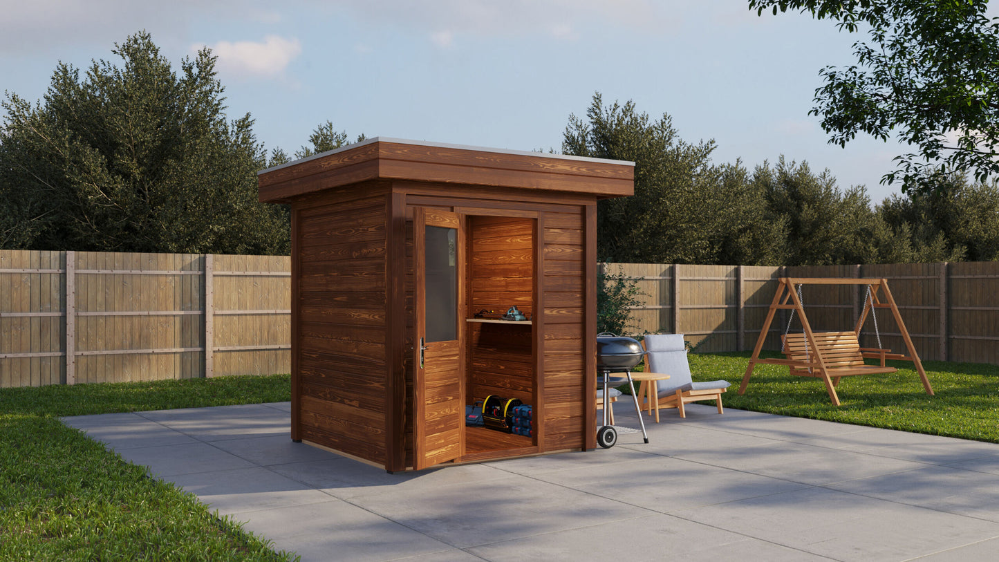 Lugarde Select Modern summerhouse 28mm London 200x200cm - Brown Wood Oil