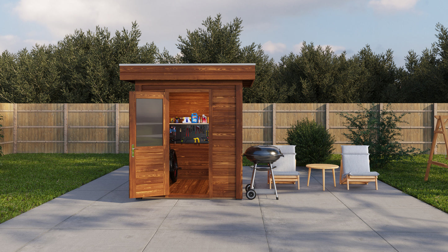 Lugarde Select Modern summerhouse 28mm London 200x200cm - Brown Wood Oil