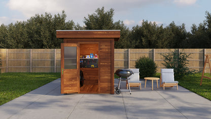 Lugarde Select Modern summerhouse 28mm London 200x200cm - Brown Wood Oil