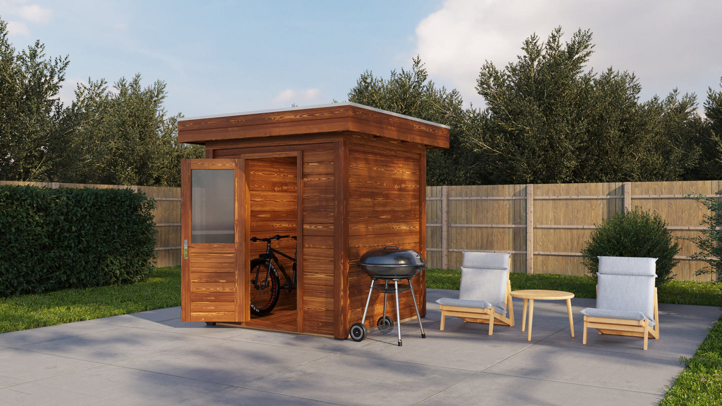 Lugarde Select Modern summerhouse 28mm London 200x200cm - Brown Wood Oil