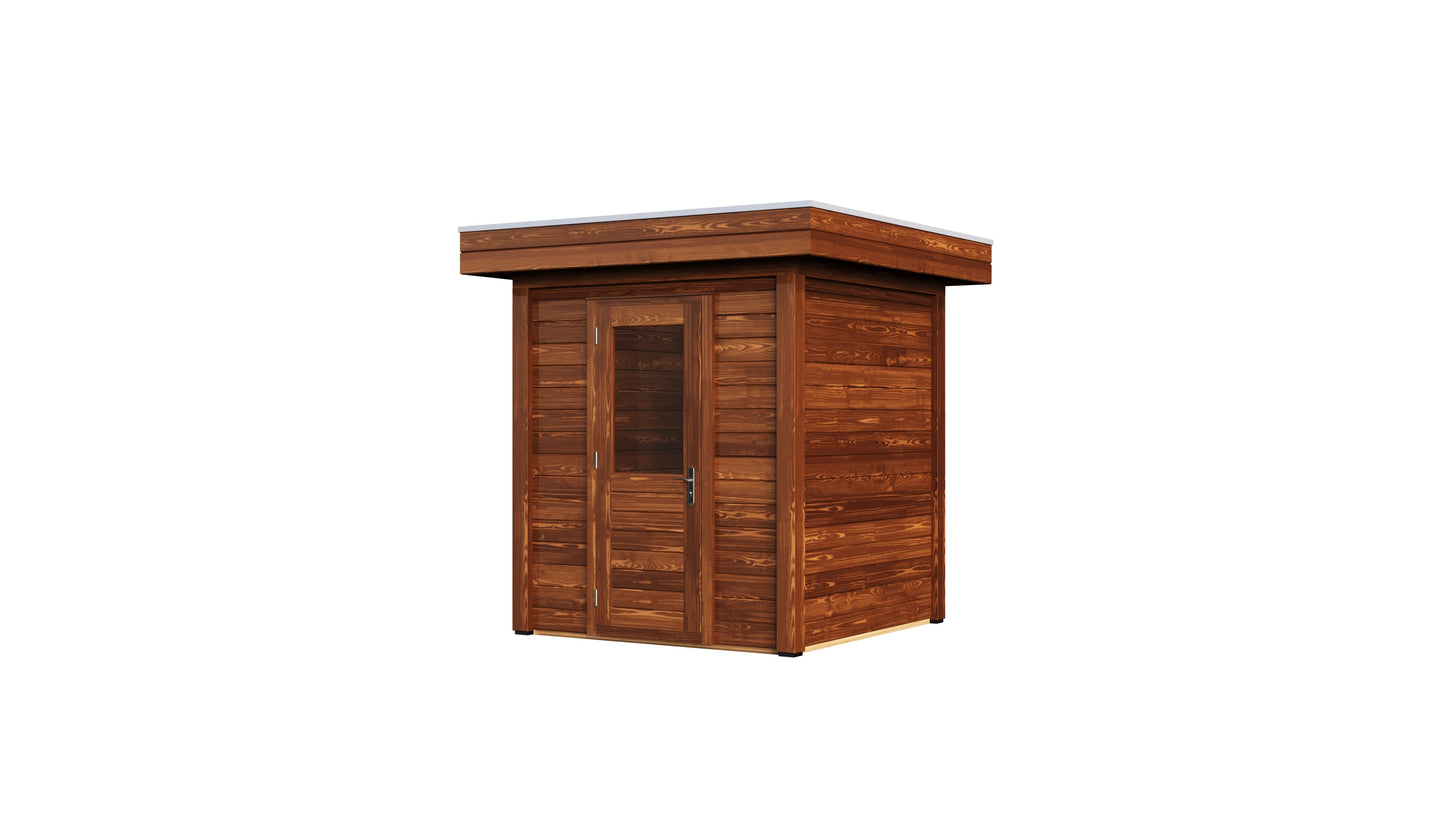 Lugarde Select Modern summerhouse 28mm London 200x200cm - Brown Wood Oil
