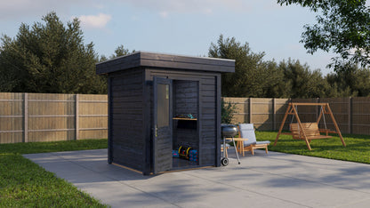 Lugarde Select Modern summerhouse 28mm London 200x200cm - Black Wood Oil