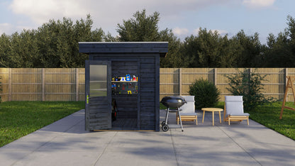 Lugarde Select Modern summerhouse 28mm London 200x200cm - Black Wood Oil