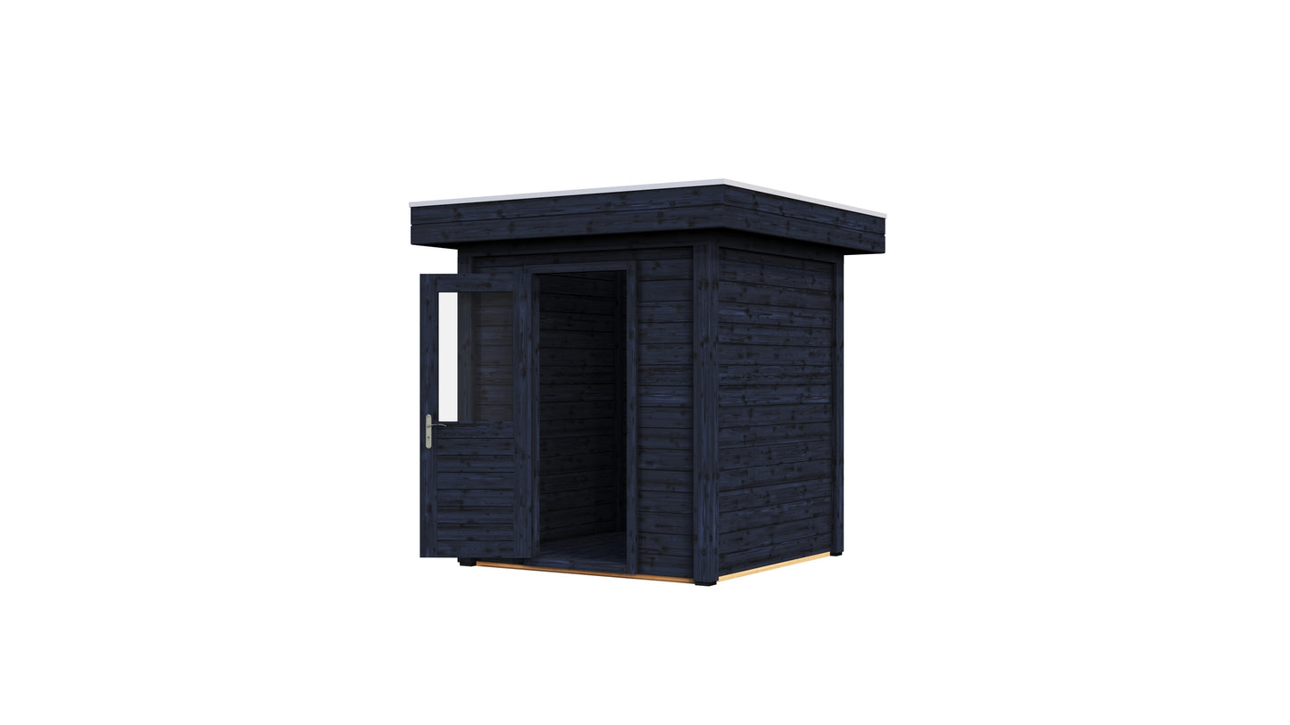 Lugarde Select Modern summerhouse 28mm London 200x200cm - Black Wood Oil