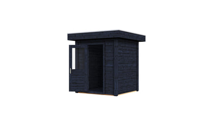 Lugarde Select Modern summerhouse 28mm London 200x200cm - Black Wood Oil