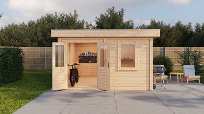 Lugarde Select Modern summerhouse 28mm Bristol 388x388cm - Untreated
