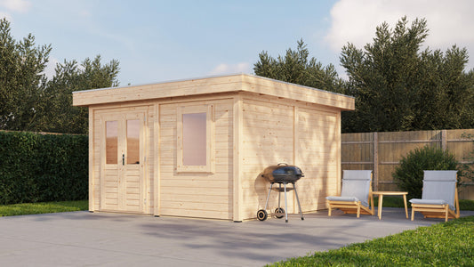 Lugarde Select Modern summerhouse 28mm Bristol 388x388cm - Untreated