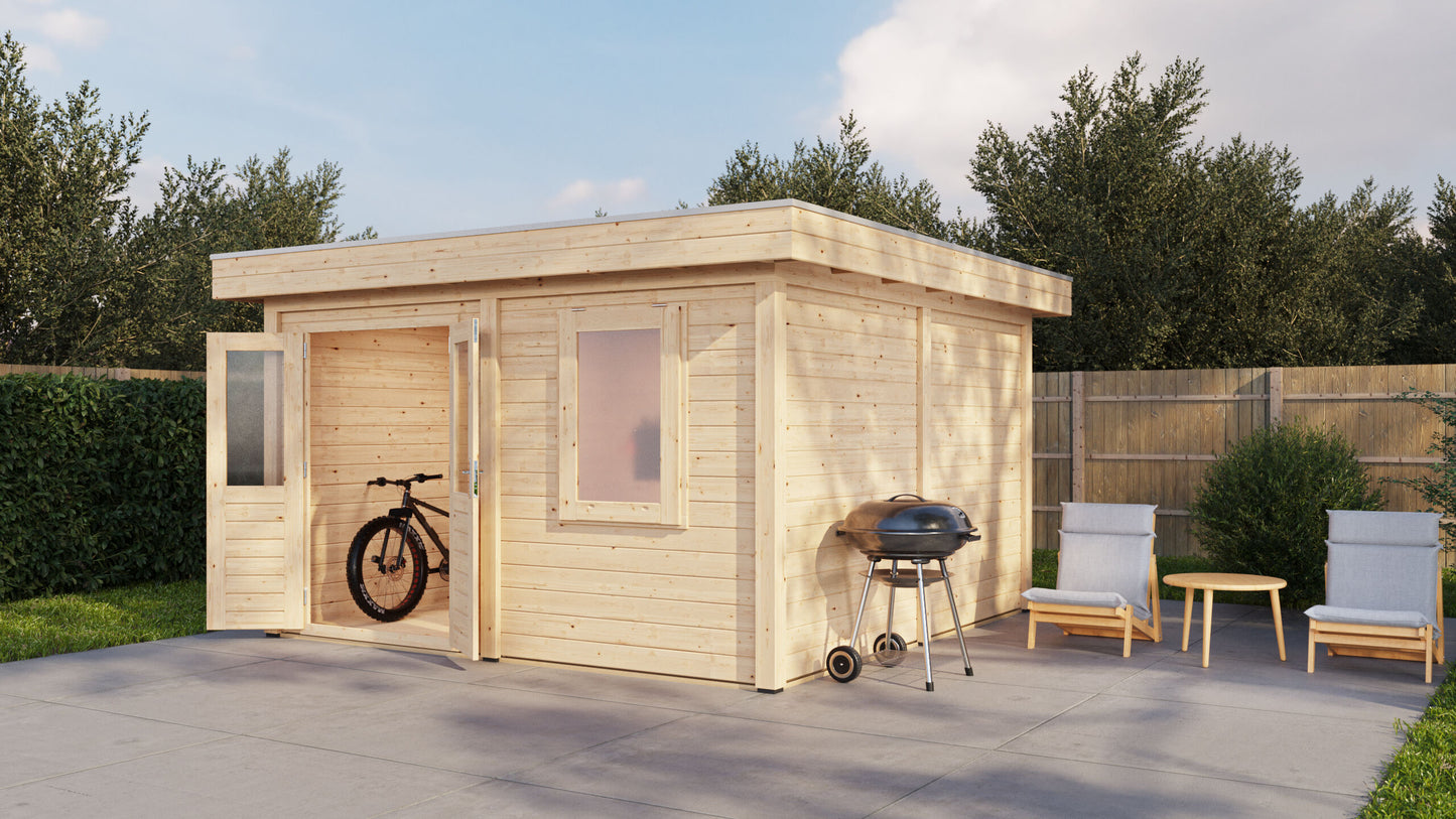 Lugarde Select Modern summerhouse 28mm Bristol 388x388cm - Untreated