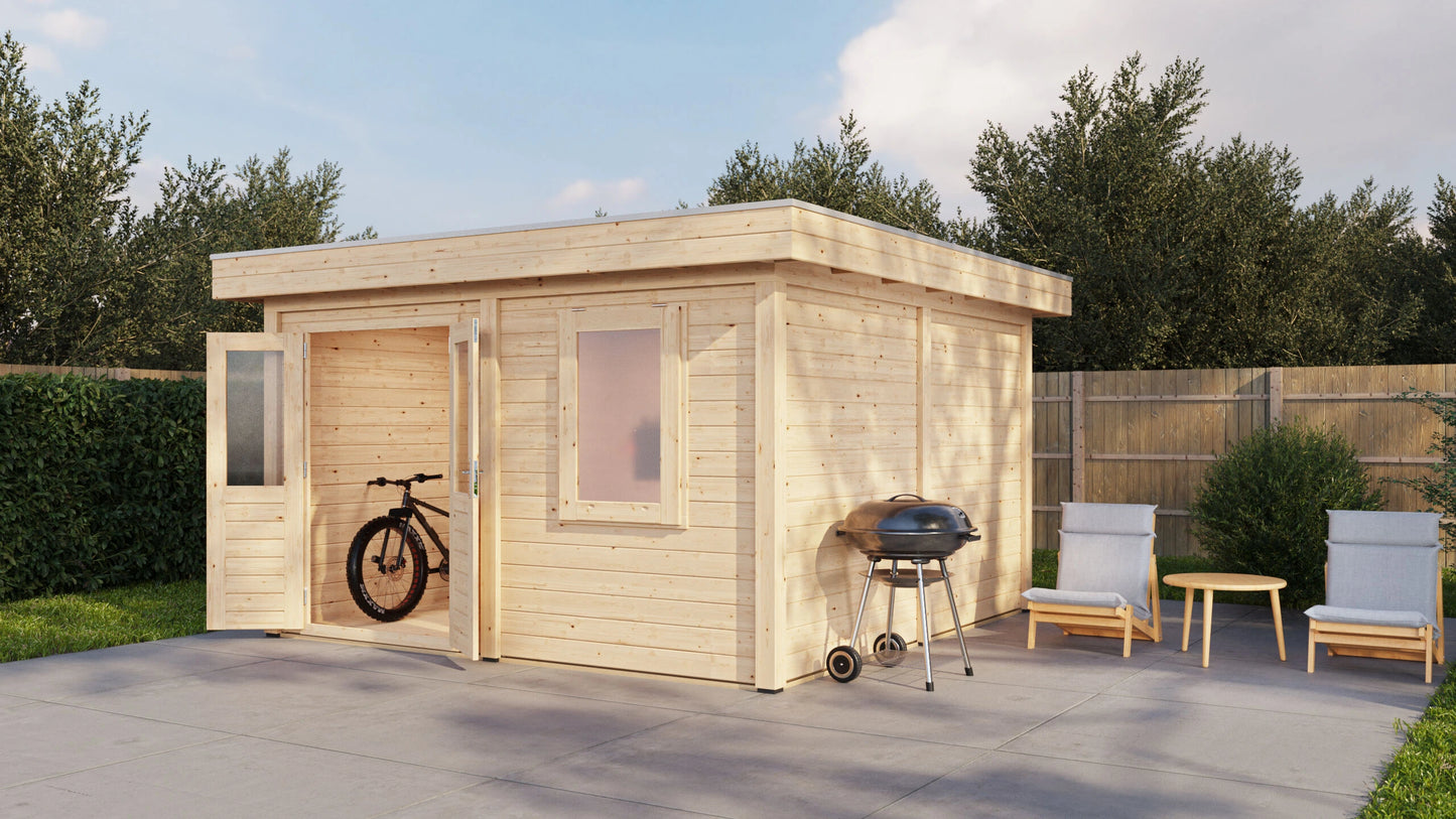 Lugarde Select Modern summerhouse 28mm Bristol 388x388cm - Untreated