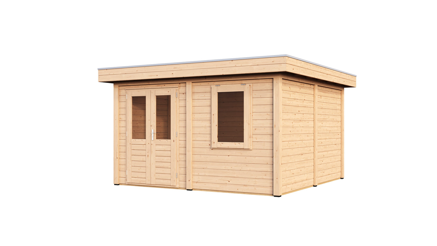 Lugarde Select Modern summerhouse 28mm Bristol 388x388cm - Untreated
